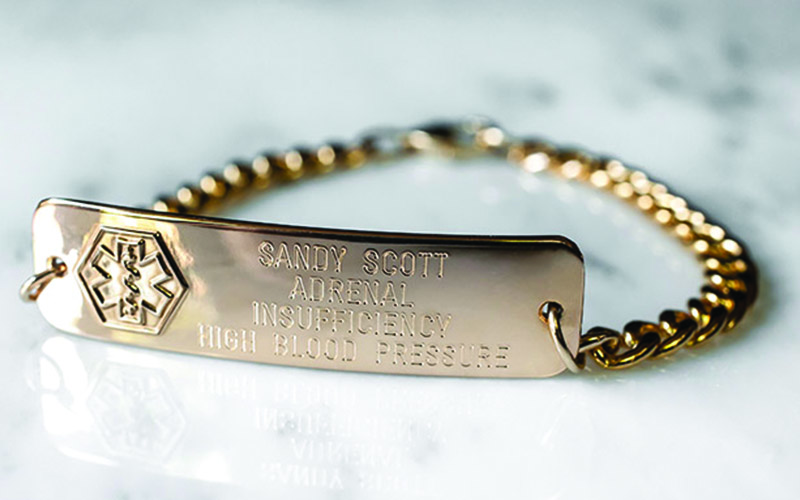 14k gold medical id bracelet